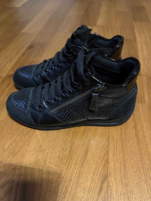 Sneakers inalt dama Geox D Myria, negri, marimea 36