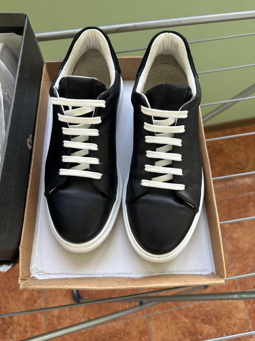 Кеды черные кожаные