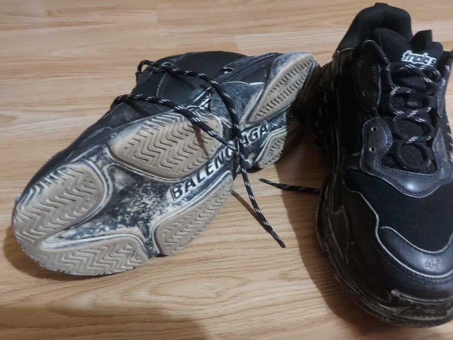 Sneakers originali 100% BALENCIAGA TRIPLE S BLACK FADED,full box