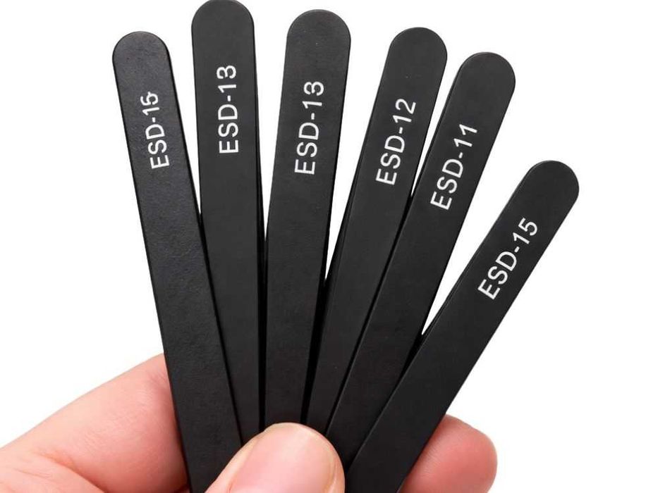 Set 6 Pense Antistatice de Precizie ESD, Otel Inoxidabil, Electronica/GSM