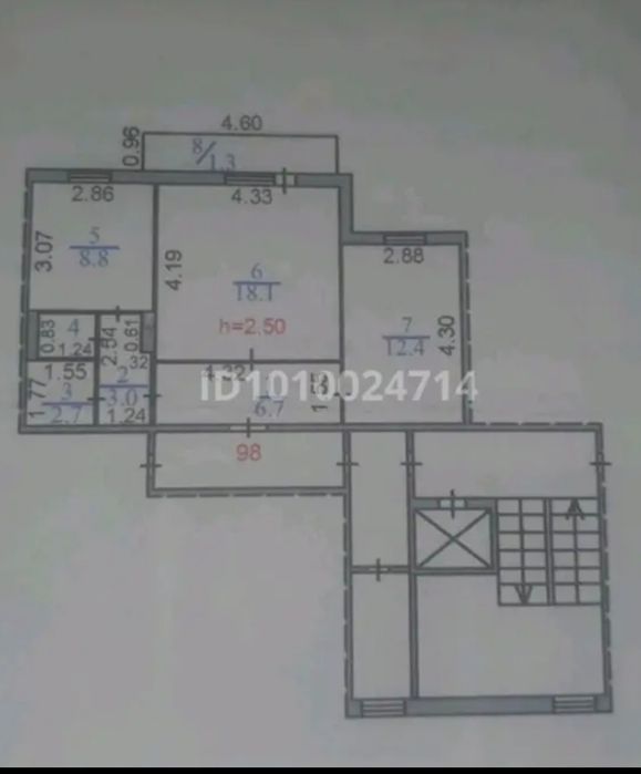 Продам 2-х комнатную квартиру,район супермаркета Norma