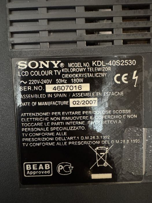 Vand Tv Sony Bravia 101 diagonala