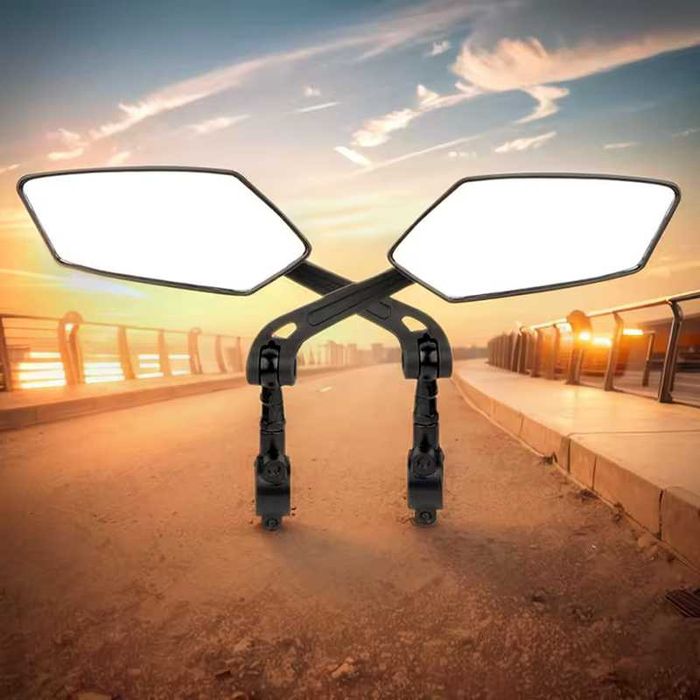 Луксозен комплект странични огледала за велосипед, 150 x 60мм, 360°