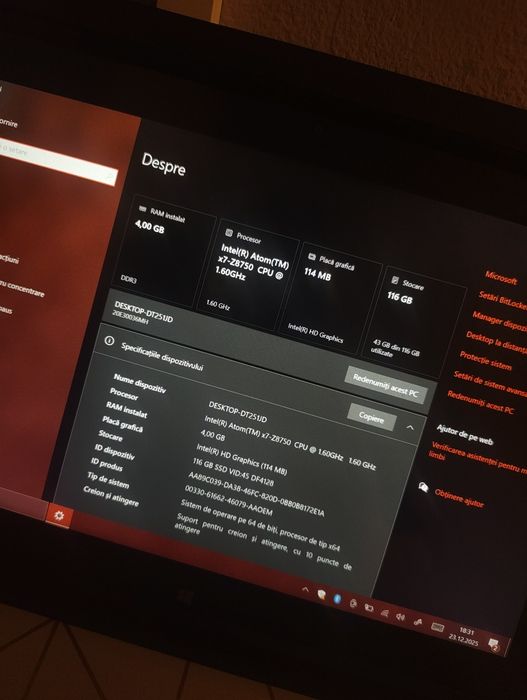 Vând tableta windows Lenovo ThinkPad (ideal tester!)