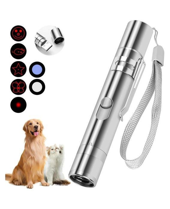 Jucarie Interactivă  Pisici si Caini, Laser Pointer Reîncărcabil USB