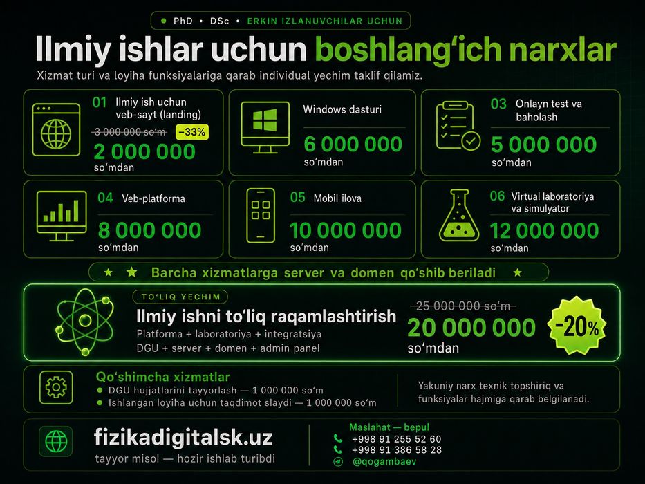 Ilmiy ishingizni raqamlashtiramiz, IT xizmat