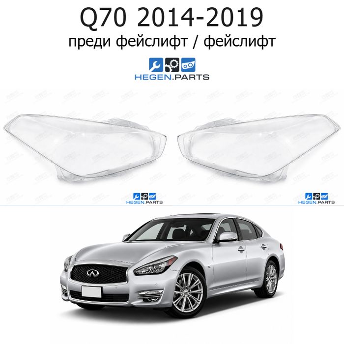 Стъкла за фарове INFINITI Q70 (2014-2019) преди фейслифт / фейслифт | инфинити, кю70, стъкло, капаци, капак, фар