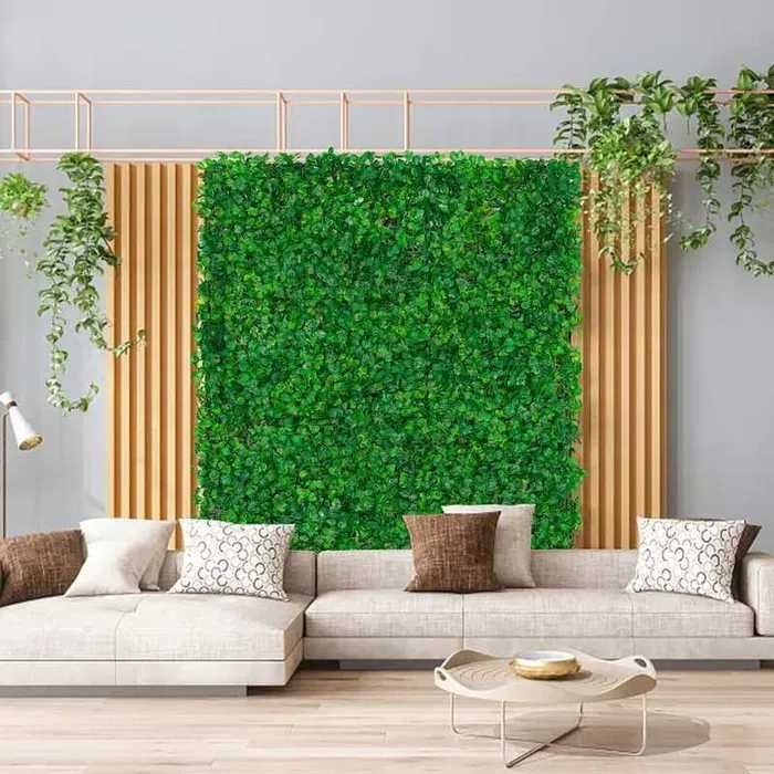 Gard,Paravan artifical verde cu frunze 300x100cm