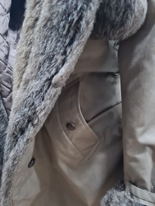 Parka cu blana crem