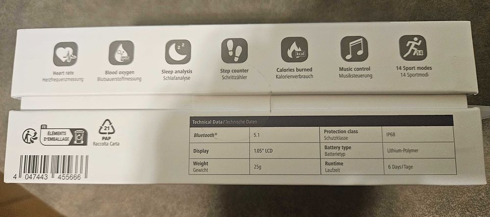 Смарт гривна HAMA Fit Track 3910, черна, новa, неразпечатана.