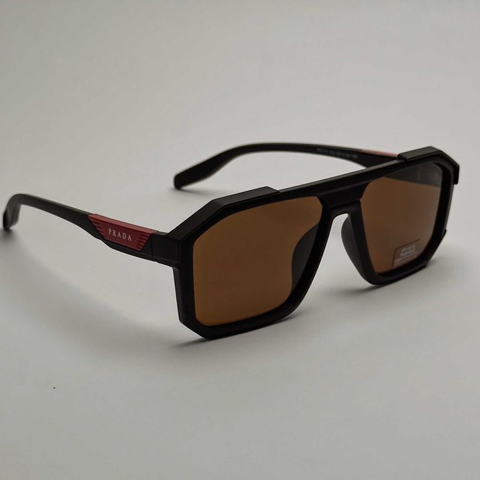 Слънчеви очила с Поляризация Унисекс Черни Кафяви Бели  Правоъгълни