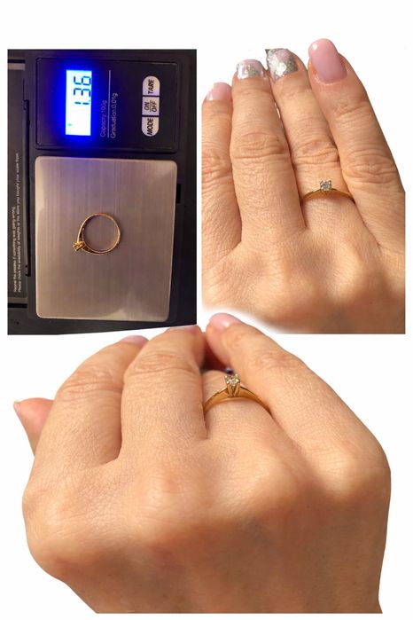 Inel M 49 si cercei, aur 14 k