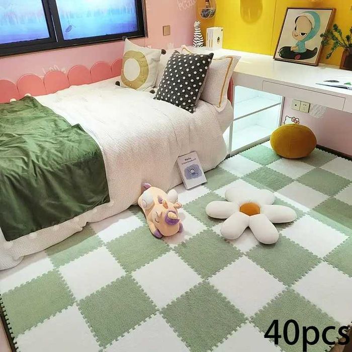 Комплект 12 броя Мек килим тип пъзел с размер 30х30 см, за детска стая