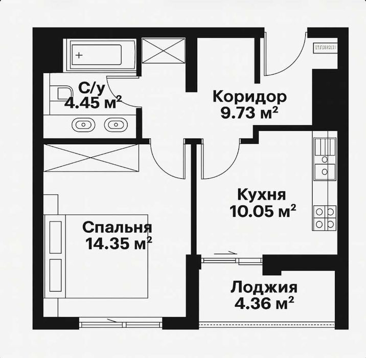 (Добрый) O’z Mahal, 40 м², 1/12/14, Уютная квартира под ключ