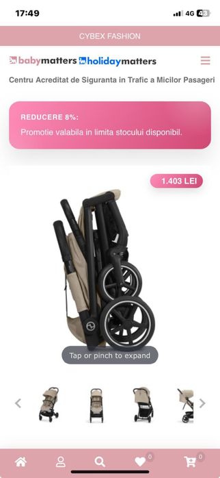 Carucior  copii Cybex Beezy  la jumatate de pret