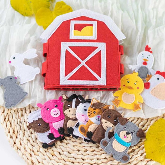 Set de Joacă Educativ din Fetru – „Ferma Animalelor”