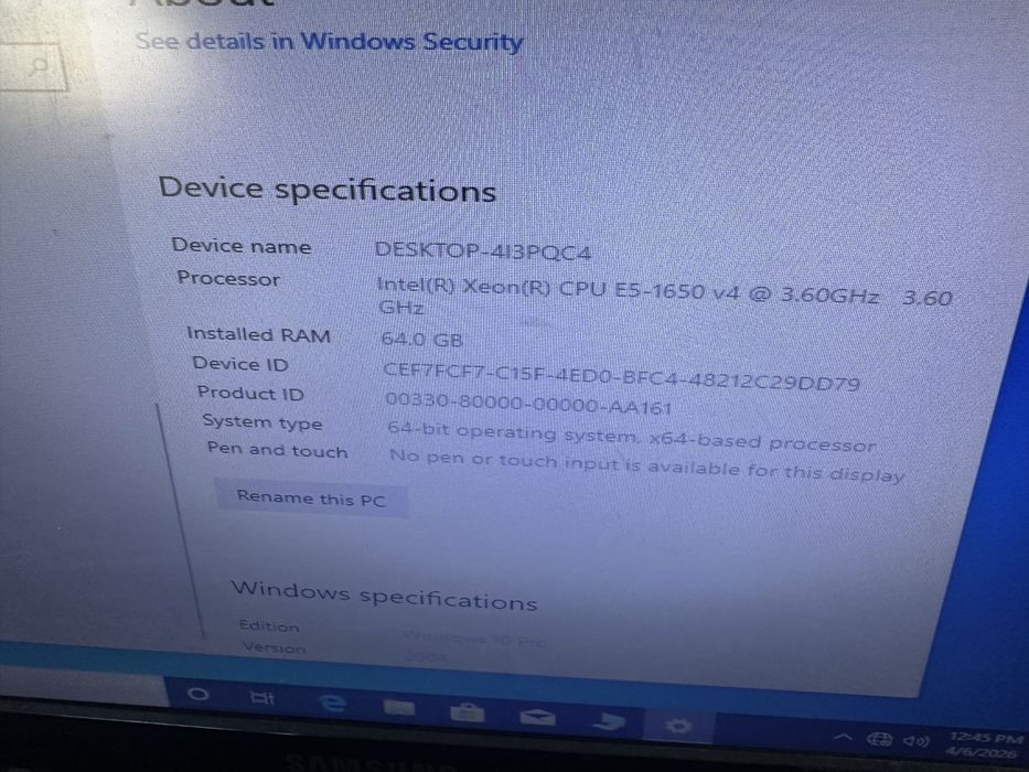 Hp z440 xeon 1650 v4 64gb ddr4 w6600 512 nvme