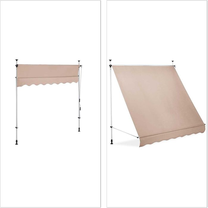 Relaxdays Copertina retractabila pentru terasa ,bej, 200 cm