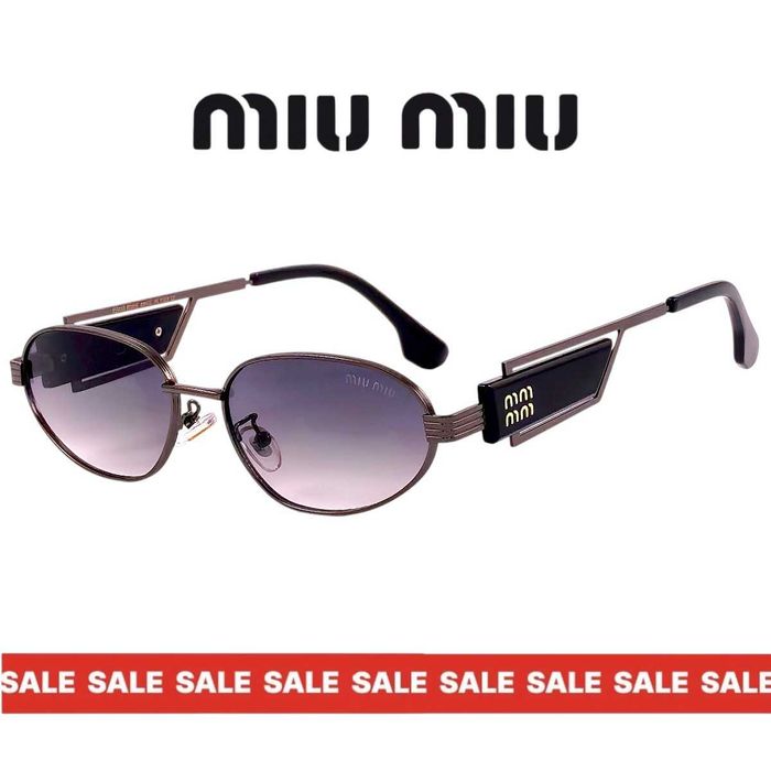 Miu Miu Fuse 2027 Дамски слънчеви очила с интересна плочка с надпис на рамката