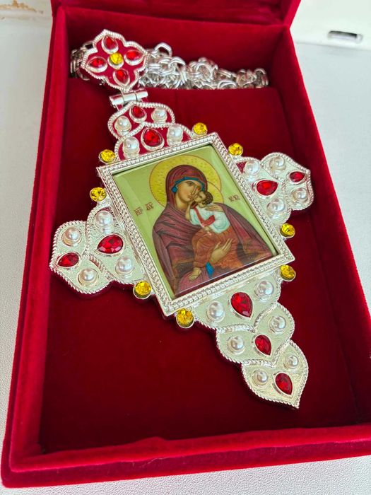 Cruce Pectorala cu Icoana Maicii Domnului pentru Preot