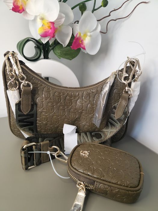 Оригинална дамска чанта Steve Madden - Маслинено злато