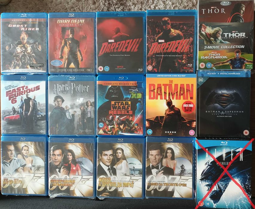 Филми на Blu Ray - Батман, Супермен, Мисията невъзможна, Тор, Петък 13