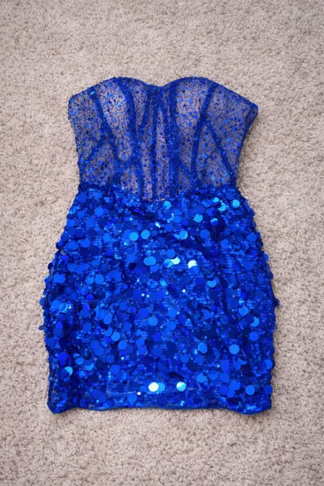 Нова къса рокля в син цвят