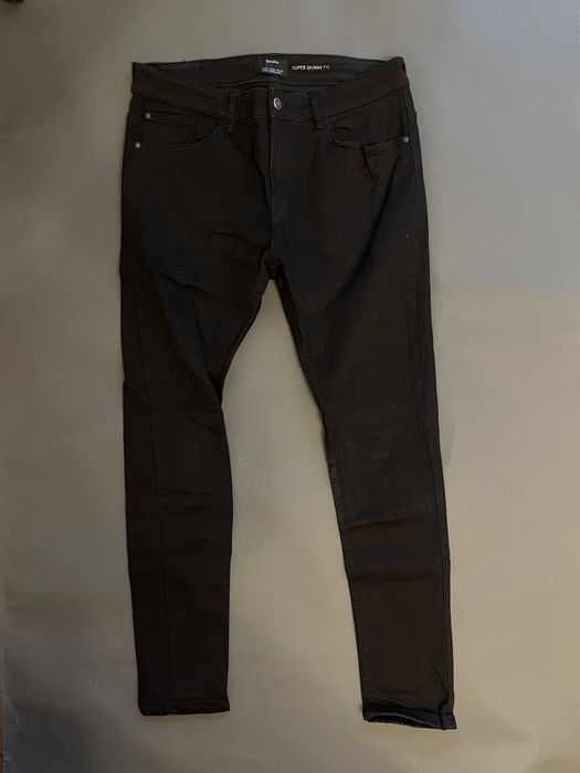 Bershka Blugi Super Skiny Fit Negri | BARBATI | 44