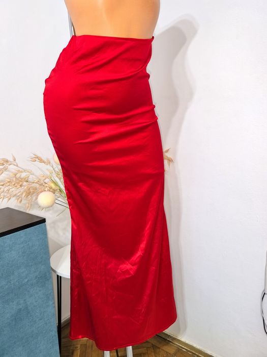 Fustă satin lunga damă mărimea XS