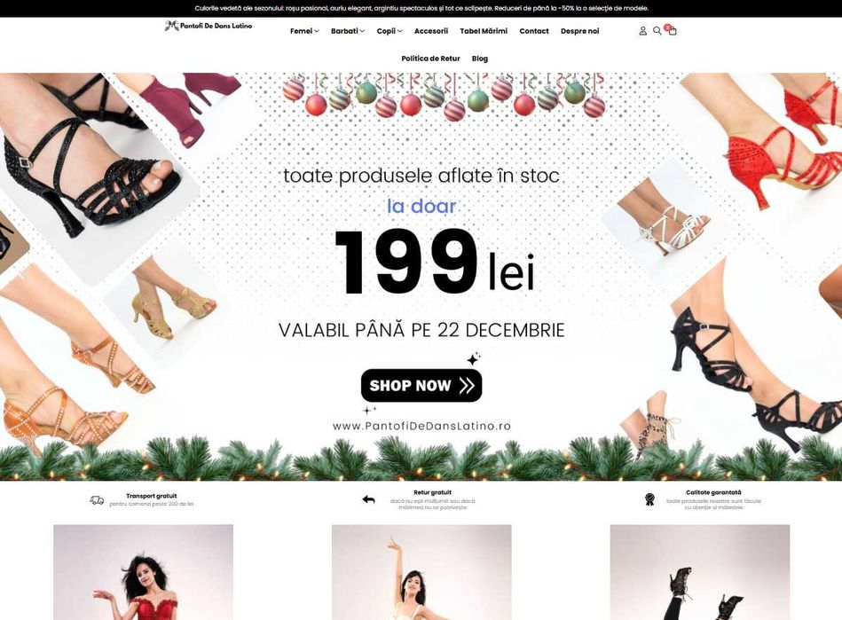 Vand afacere e-commerce website cu pantofi de dans