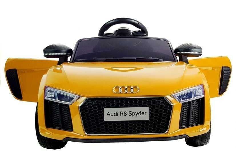 Masinuta electrica copii Audi R8 Spyder, 2x45W, 12V, galben, 2329