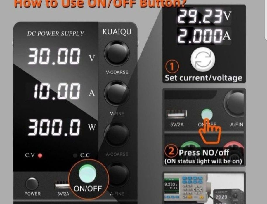 Sursă de alimentare reglabilă DC 30V 10A / 300W – stare nouă