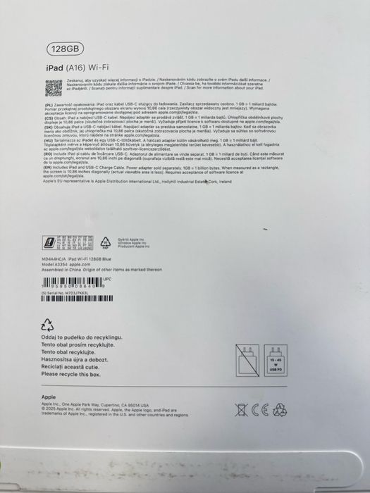 Tableta Apple iPad (A16) Wi-Fi 128GB Blue