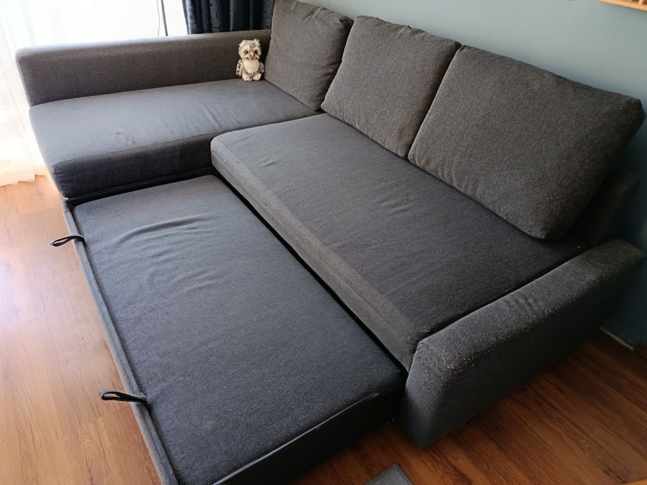 Ъглов разтегателен диван - сив, ИКЕА