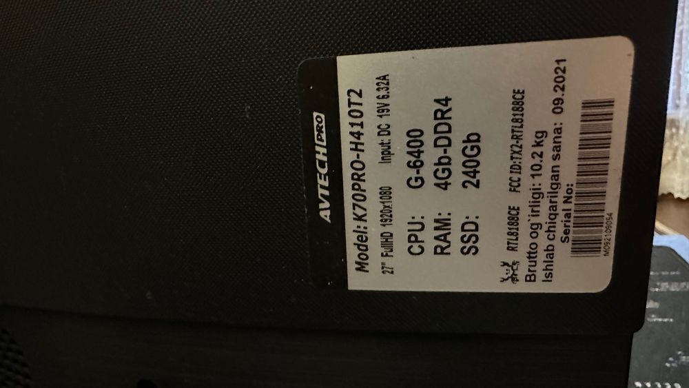 Komputer sotiladi Avtech pro rasmda modeli korsatilgan