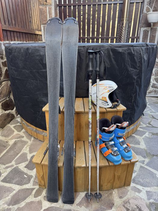 Skiuri Volkl 120, clapari tehnica 37, bete, casca