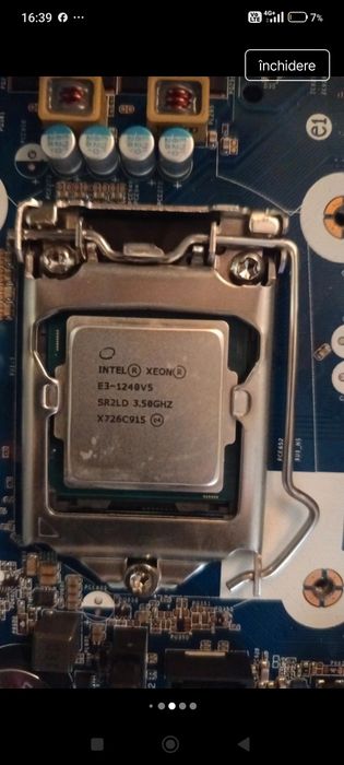 Intel Xeon E3-1240 V5 = i7-6700 - 3.5GHz / 4.1GHz Turbo - 100 LEI
