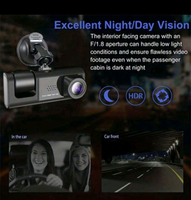 Camera video auto tripla/wifi/card 64Gb/Full HD.