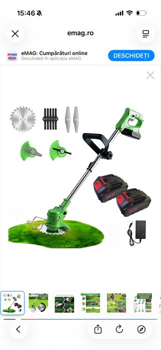 motocoasa electrica cu 2 acumulatori 48v