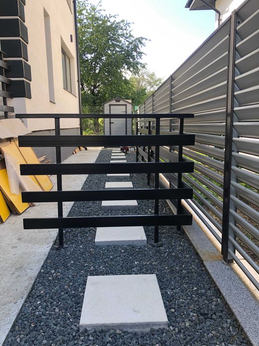 vand balustrade din metal vopsite in camp electrostatic