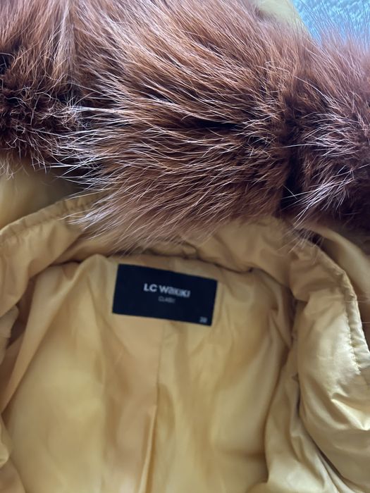 Зимно яке с естествена лисица яка