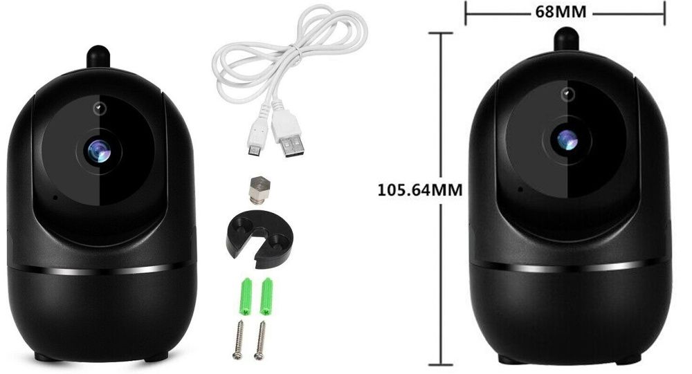 Camera neagra supraveghere IP WIFI HD 1080P 2.0MP, Detectare miscare!