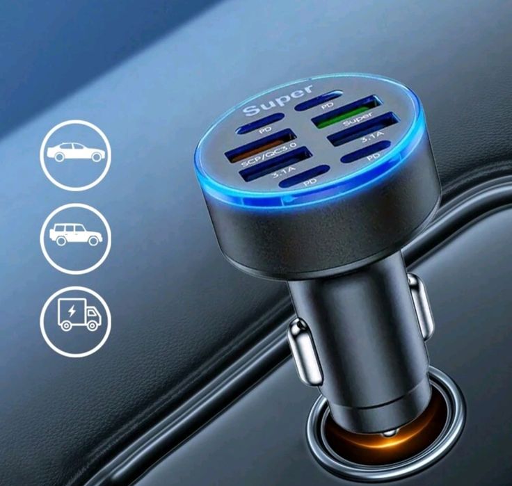 8 porturi -Încărcător auto rapid  citiți descrierea