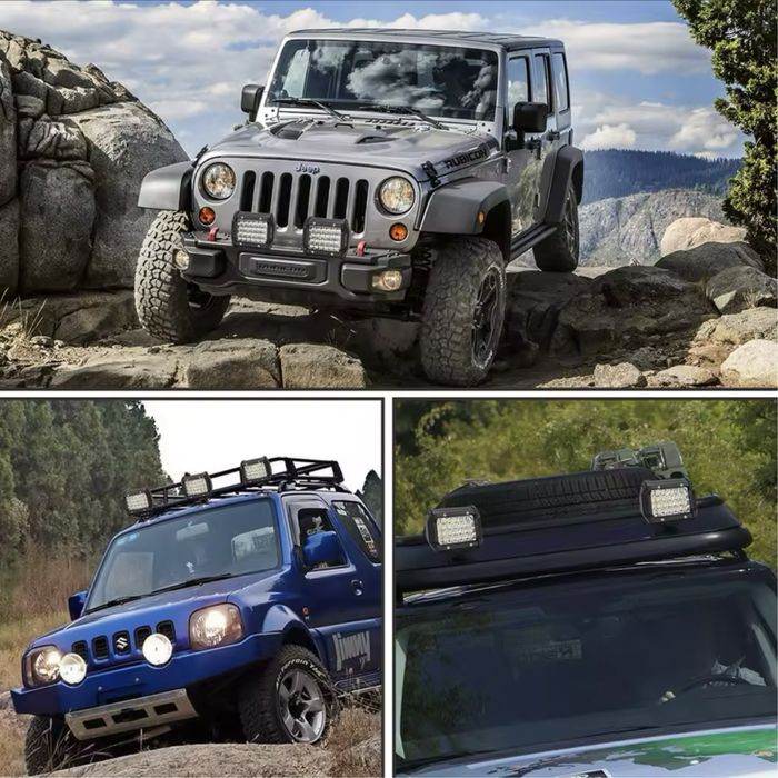 72W LED Фарове с Окабеляване Реле и Бутон Диодни Фарове с Кабели