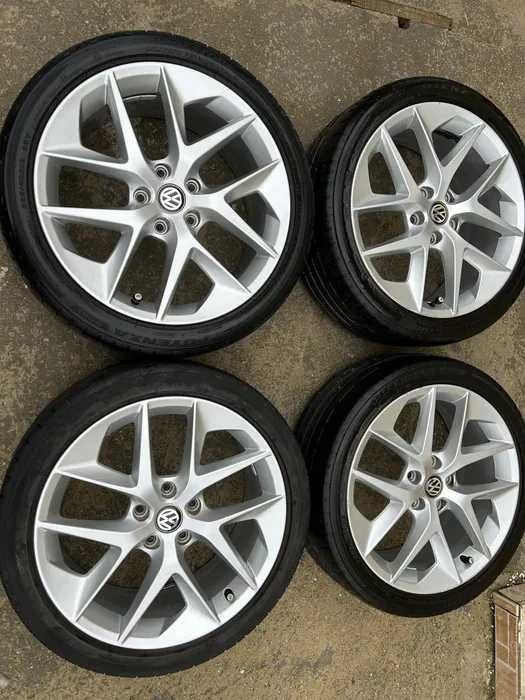 лети джанти 7.5J x 18 ; 5/112 ; ET 51 (Skoda Seat VW) с нови летни гуми 225/45 Viking Protech Newgen