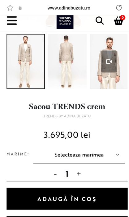 Sacou Adina Buzatu Trend's Marime S Unisex,Drago(Nu se sifoneaza)CaNou