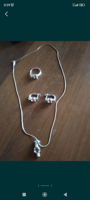 Набор серебро камень султанит