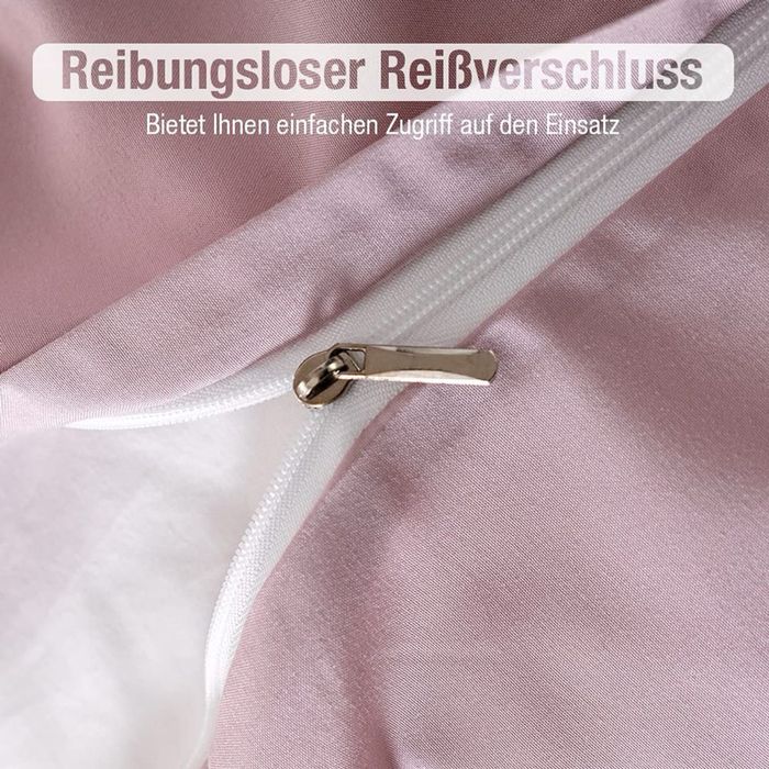 Set lenjerie pat Lekesky – roz cu volănașe (ruffle), 200x200 cm, 3 piese