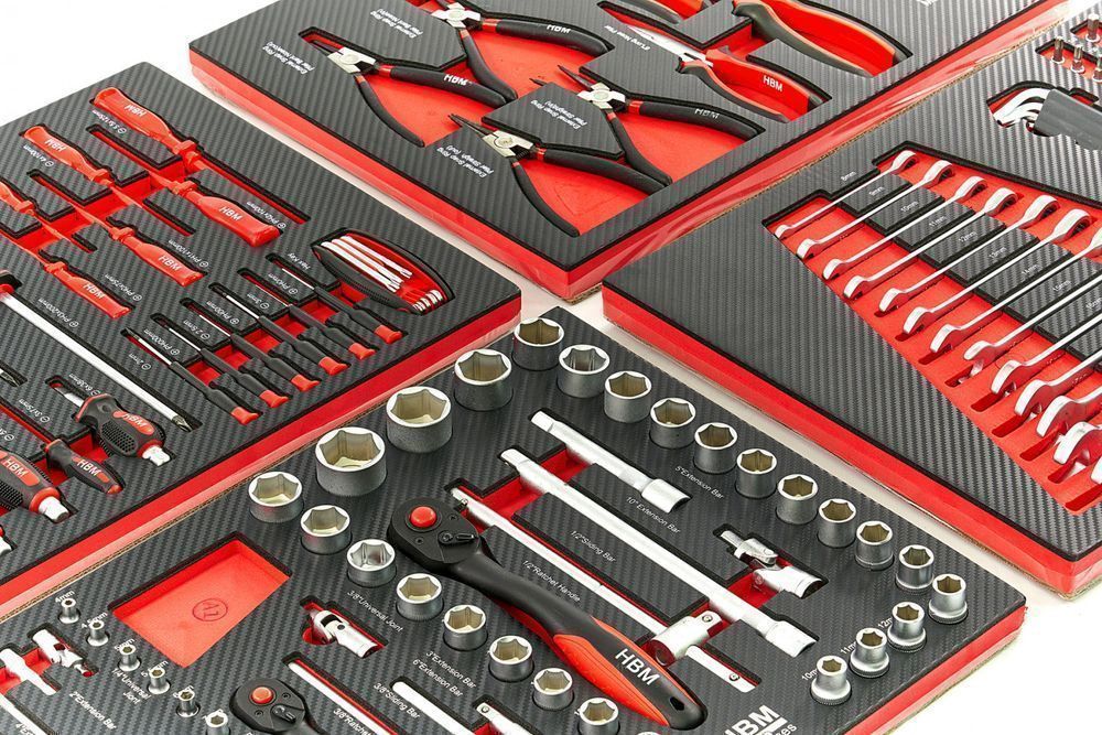 Set modular pentru dulap de scule - 4 module, 154 piese - hbm machines