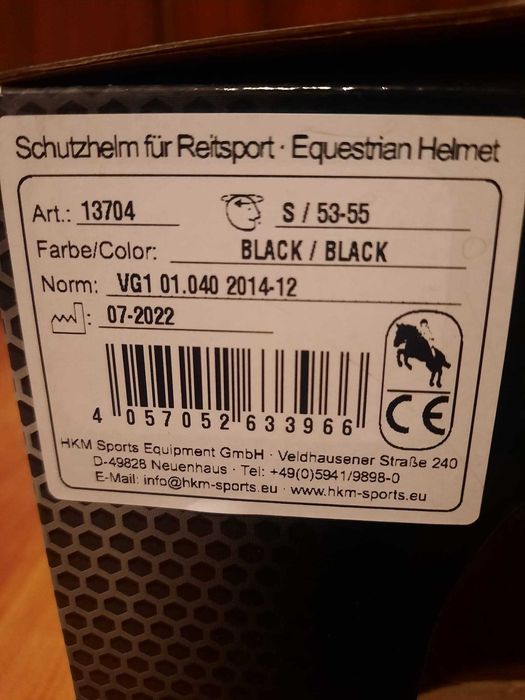 Cască echitație HKM, mărime S (53-55 cm) , NOU